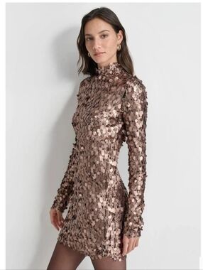 🤎 DKNY Sequin Top & Skirt Set, Size M ~ New w/ tags